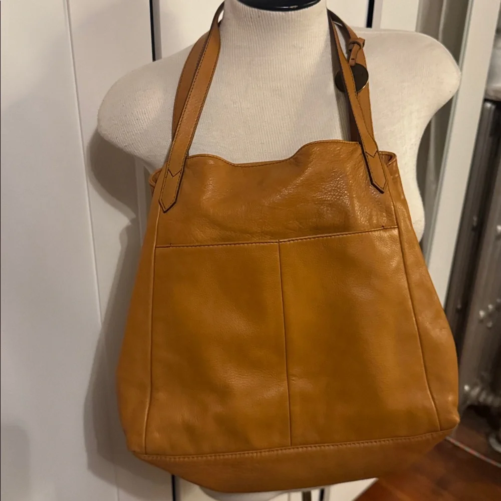 Margot New York “Marcy” Tan Leather Tote Bag